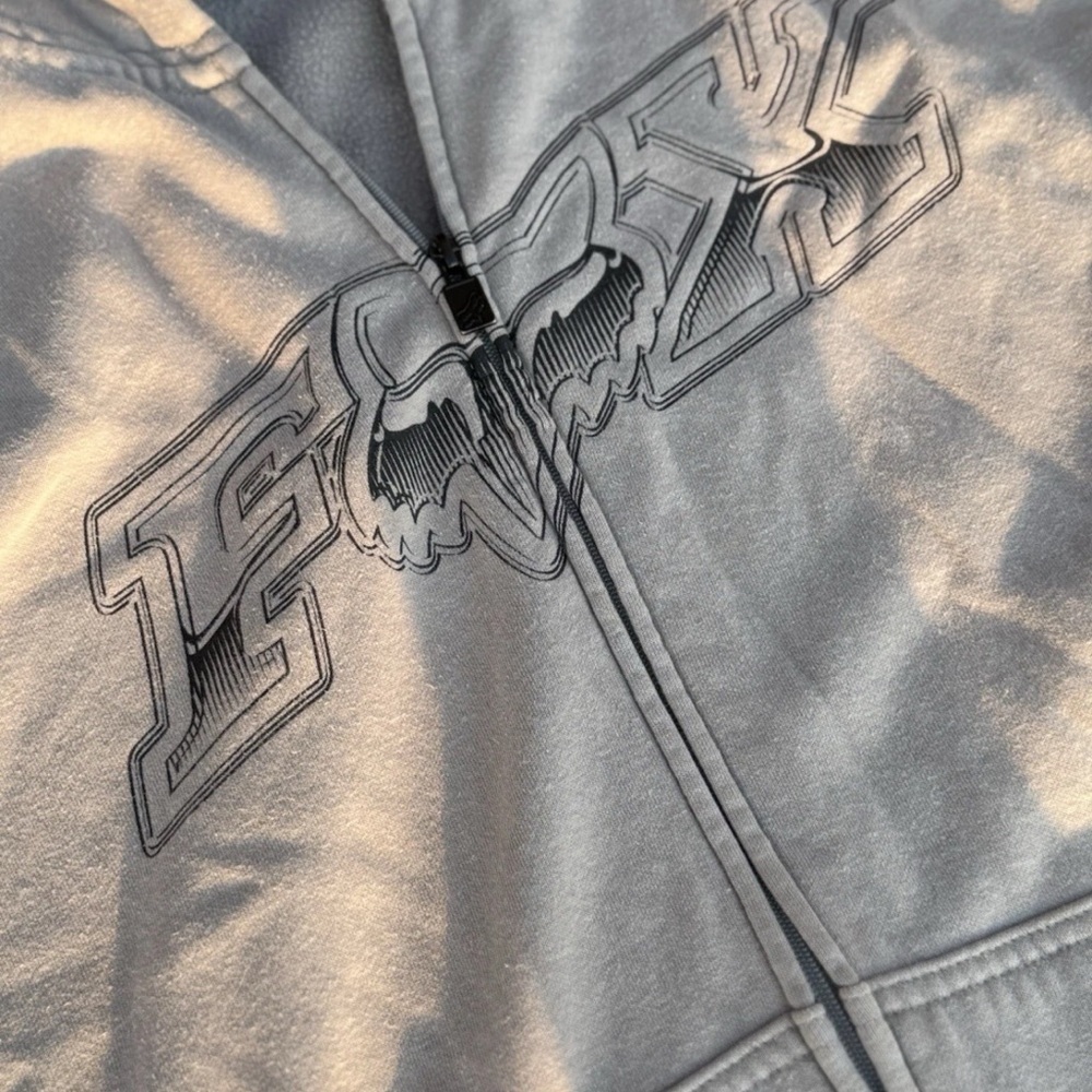 Fox Racing Legacy Fox Head X Zip Up Hoody Heather Graphite Men’s Size 2XL I Y2K - Picture 3 of 5